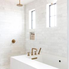 Spa Bathroom With Brass Fixtures