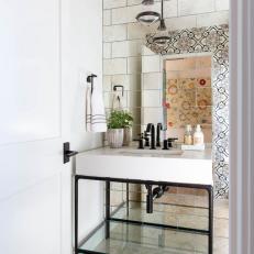 Neutral Bathroom With Mirror Tiles
