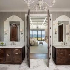 Elegance Abounds in Marble Primary Bathroom