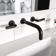 Bathroom Sink With Black Faucet