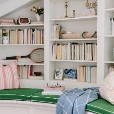 Reading Nook With Green Cushions