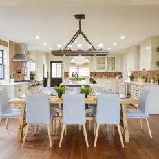 Distinctive Dining Area in Delicate Blue Accents