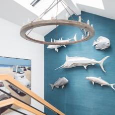 Modern Stairway With Marine Life Display