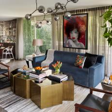 Vivid Midcentury Modern Living Room is Stylish and Striking