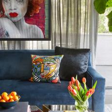 Colorful and Art-Filled Midcentury Living Room