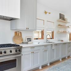 Face-Frame Shaker Cabinets in Graceful Galley Kitchen