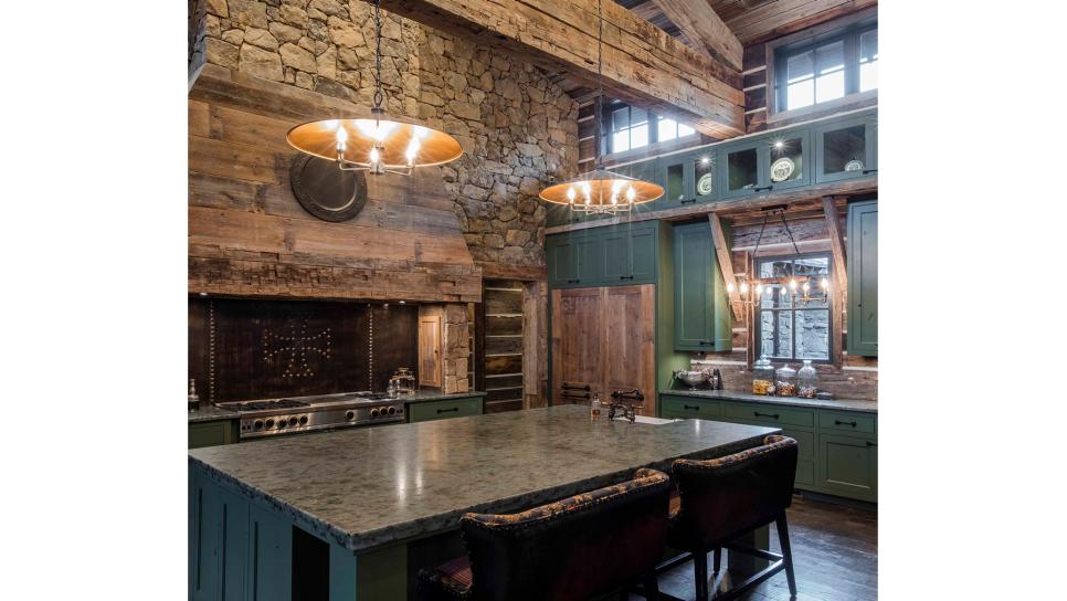  Rustic  Chef Kitchen  With Green  Cabinets HGTV