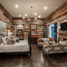 Rustic Bedroom With Twin Sofas