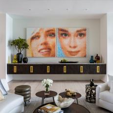 Colorful Art Collection in Modern Foyer