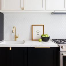 Modern Kitchen With Geometric Tile Backsplash