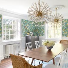 Cheerful Dining Room With Lively Gold Accents