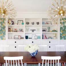 Delightful Dining Room With Dandelion Chandeliers