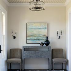 Contemporary Foyer With Seating