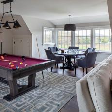 Traditional Game Room With Pool Table