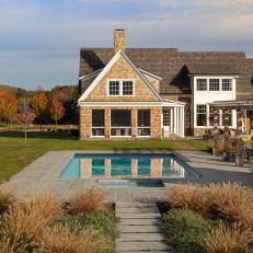 Shingle Style Home With Backyard Pool