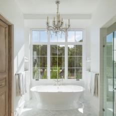 Stunning Bathroom With Pedestal Tub