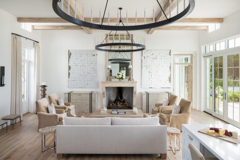 French Country Living Room With Contemporary Details