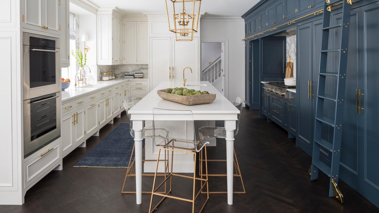 Tour a Modern, Nautical Navy and White Kitchen and Dining Room