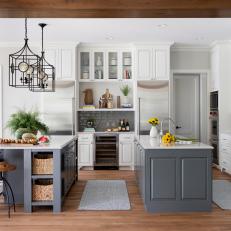 Transitional Kitchen With Double Islands