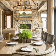 Rustic Dining Room Embellished With Reclaimed Wood 