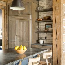 Rustic Kitchen With Reclaimed Wood Beams