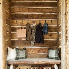 Entryway Storage in a Rustic Cabin