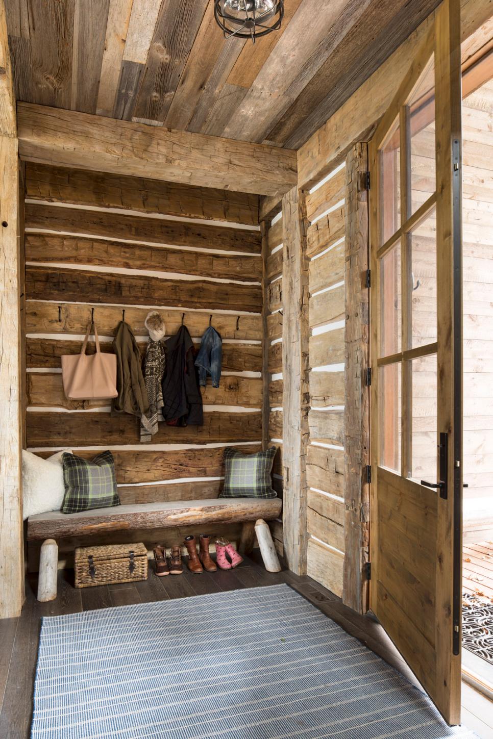 Lake House Log Cabin Entryway | HGTV