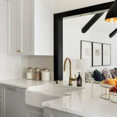 Farmhouse Sink a Classic Touch in Tudor Home's Contemporary Redesign