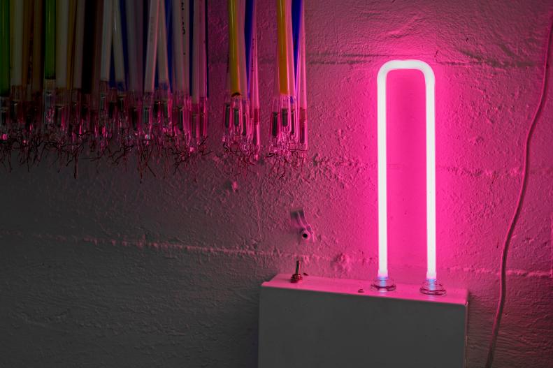 Hot Pink Neon Tube Sample Plugged In