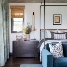 Contemporary Bedroom With Velvet Sofa