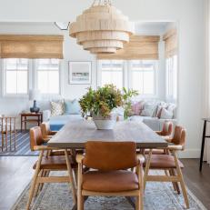 Neutral Dining Area With Leather Chairs