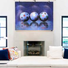 White Living Room With Modern Art