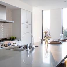 Modern White Kitchen With Natural Light