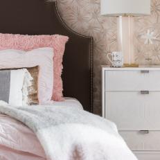 Pink Cottage Bedroom With Floral Wallpaper