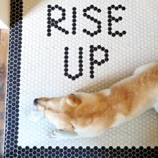 'Rise Up' Bathroom Tile Message 