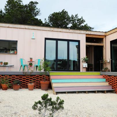 Tiny Home Features Rainbow Steps