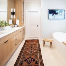 Minimalist Primary Bathroom With Classic Touches