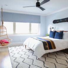 Light-Filled Bedroom Provides Tranquility in Blues