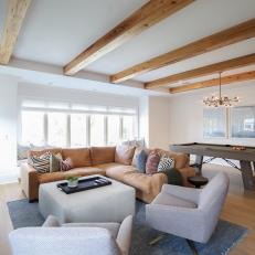 Spacious Game Room in Wood and White
