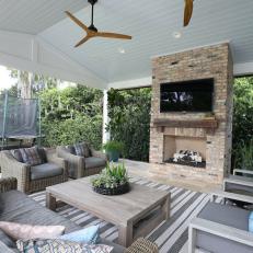 Spacious Covered Patio With Outdoor Entertainment