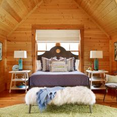 Rustic Bedroom With Knotty Pine Walls