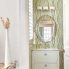 Fun Prints Give Scale to Small Bathroom