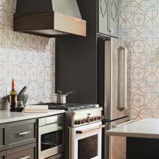 Mediterranean Kitchen With Gray Cabinets