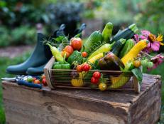 Summer Garden Veggies in a Basket