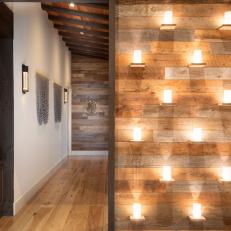 Reclaimed Wood Wall and Lights