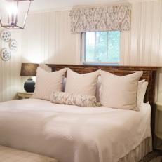 White Country Bedroom With Black Lamps