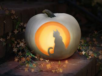Cat Silhouette Pumpkin Carving Template