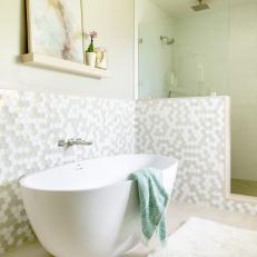 Neutral Spa Bathroom With Mosaic Tiles
