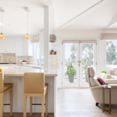Coastal Open Plan Kitchen and Living Room