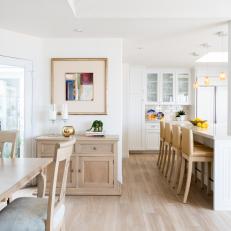 Coastal Neutral Dining Area and Kitchen